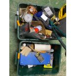 boxes of house clearance tools and miscellaneous, all sold as seen
