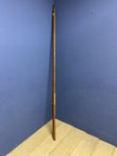 A rare antique matchlock rampart gun, iron barrel with iron ramrod, matchlock mechanism, 90" 228cm