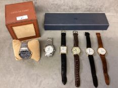 A collection of high street fashion watches, Raymond Well, Jacques Farel, Slazenger