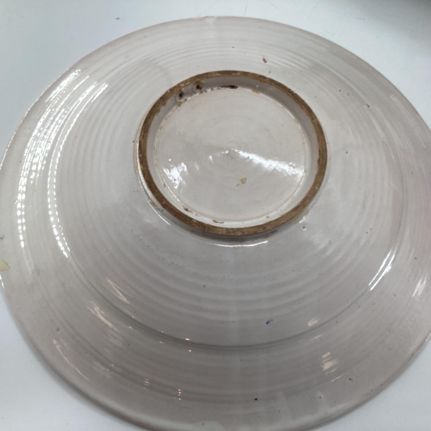 A large Studio Pottery bowl together with a Delft Charger, and one other - Image 5 of 10