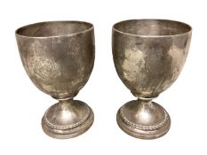 A pair of Sterling Silver goblets by M H Dublin, 1894, 600g