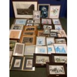 A large collection of vintage pictures and prints, glazed and unglazed, various subjects, mediums
