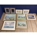 Large collection of decorative framed and glazed prints, various subjects