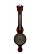 Georgian inlaid mahogany banjo barometer 97cm