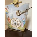 Ceramic easel clock together with gilt metal stand by Creil et Montereau C 1880, 46 x 28cm