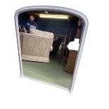 Two modern mirrors, the oval white painted wall mirror including frame 119cm Tall x 100cm W