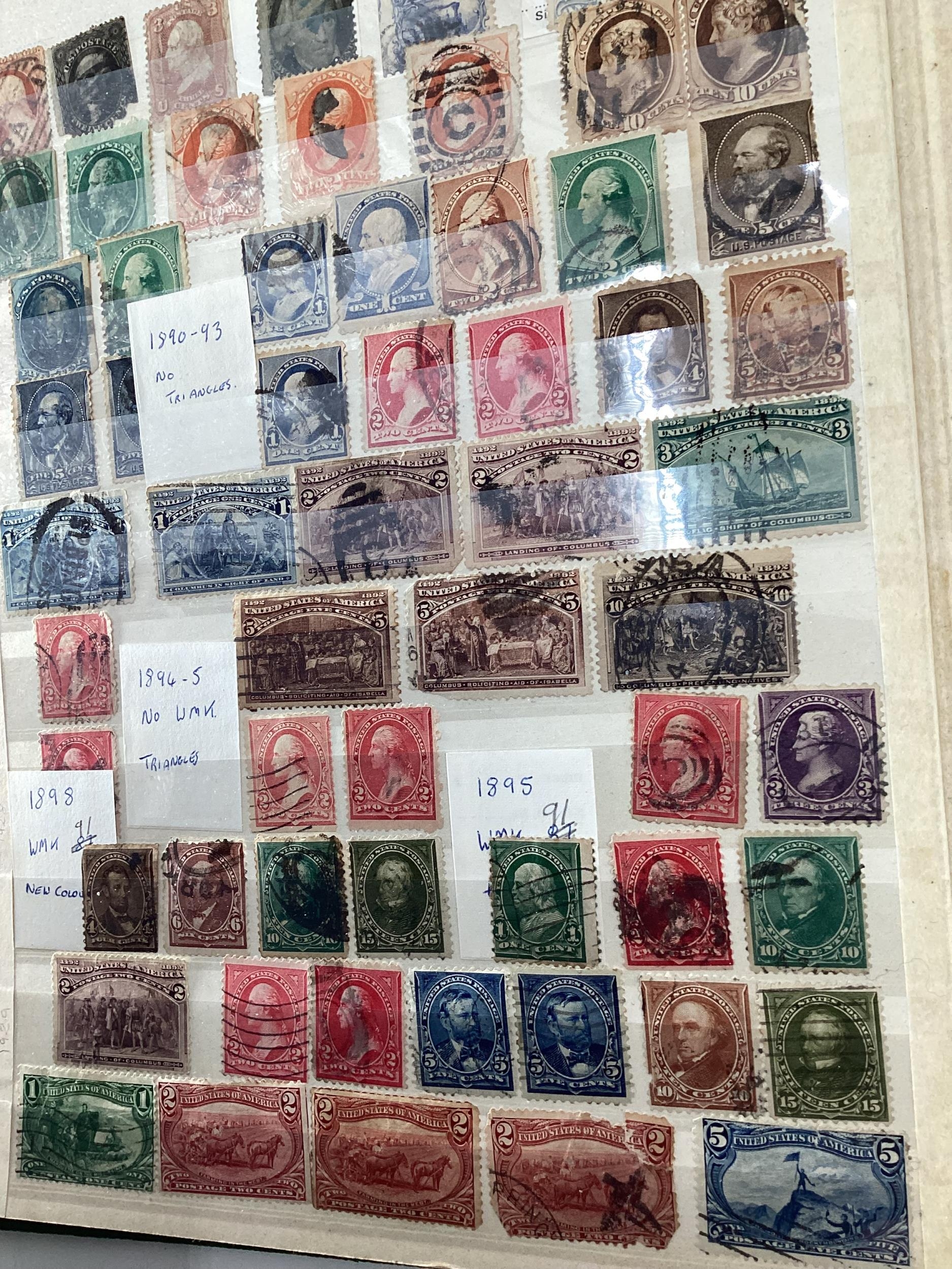 A collection of late C19th early C20th World stamps to include a good collection of early American - Image 4 of 12