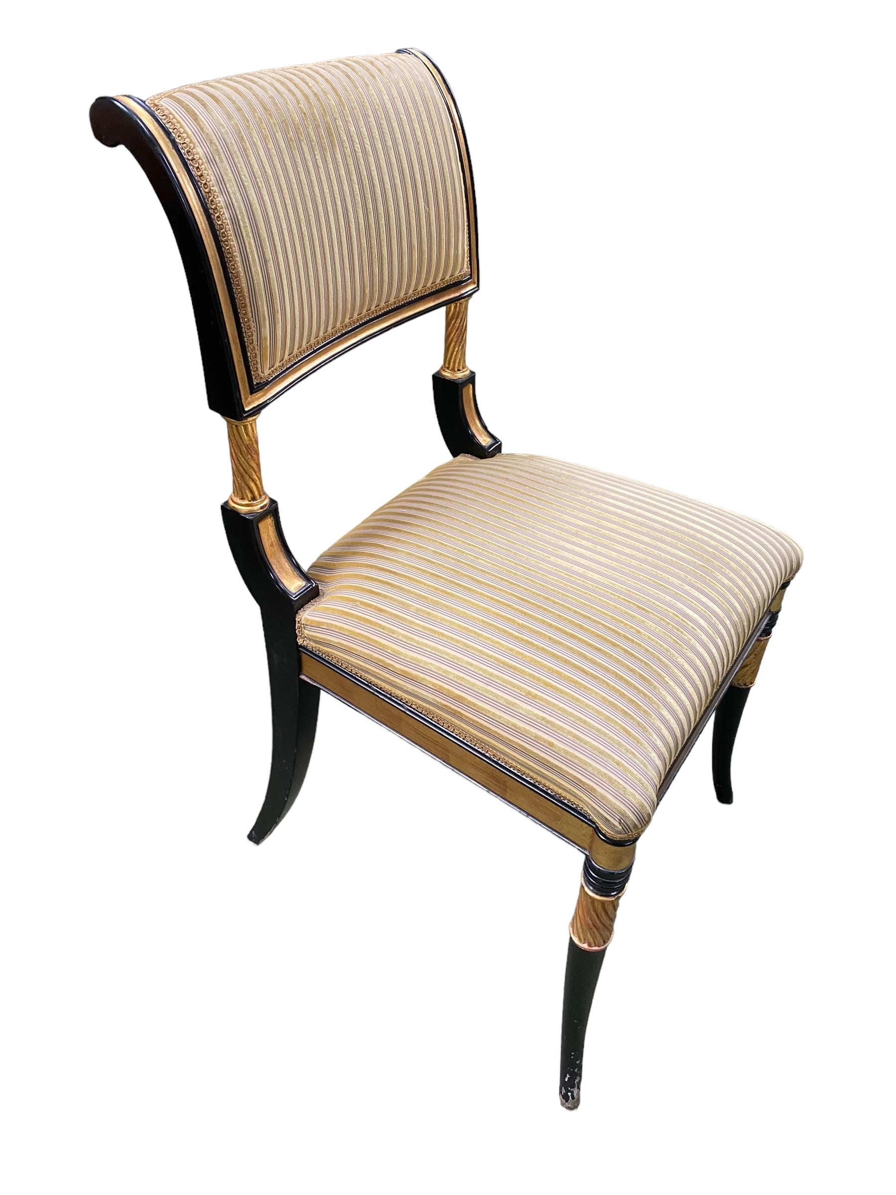 A set of 15 (including 2 carvers), good reproduction gilt and ebonised upholstered dining chairs - Image 3 of 3