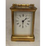 A good quality late C19th/early C20th French gilt metal carriage clock