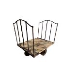 Old vintage industrial/railway platform trolley (was used for Logs), 99cm w x 132cm long 129cm h