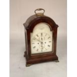 Early C19th mahogany cased done topped bracket clock, white enamelled face, signed Frodsham of
