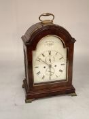 Early C19th mahogany cased done topped bracket clock, white enamelled face, signed Frodsham of