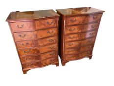 Pair of modern reproduction small chest of drawers 76cm w x 47cm d x 110cm h