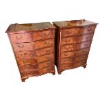 Pair of modern reproduction small chest of drawers 76cm w x 47cm d x 110cm h