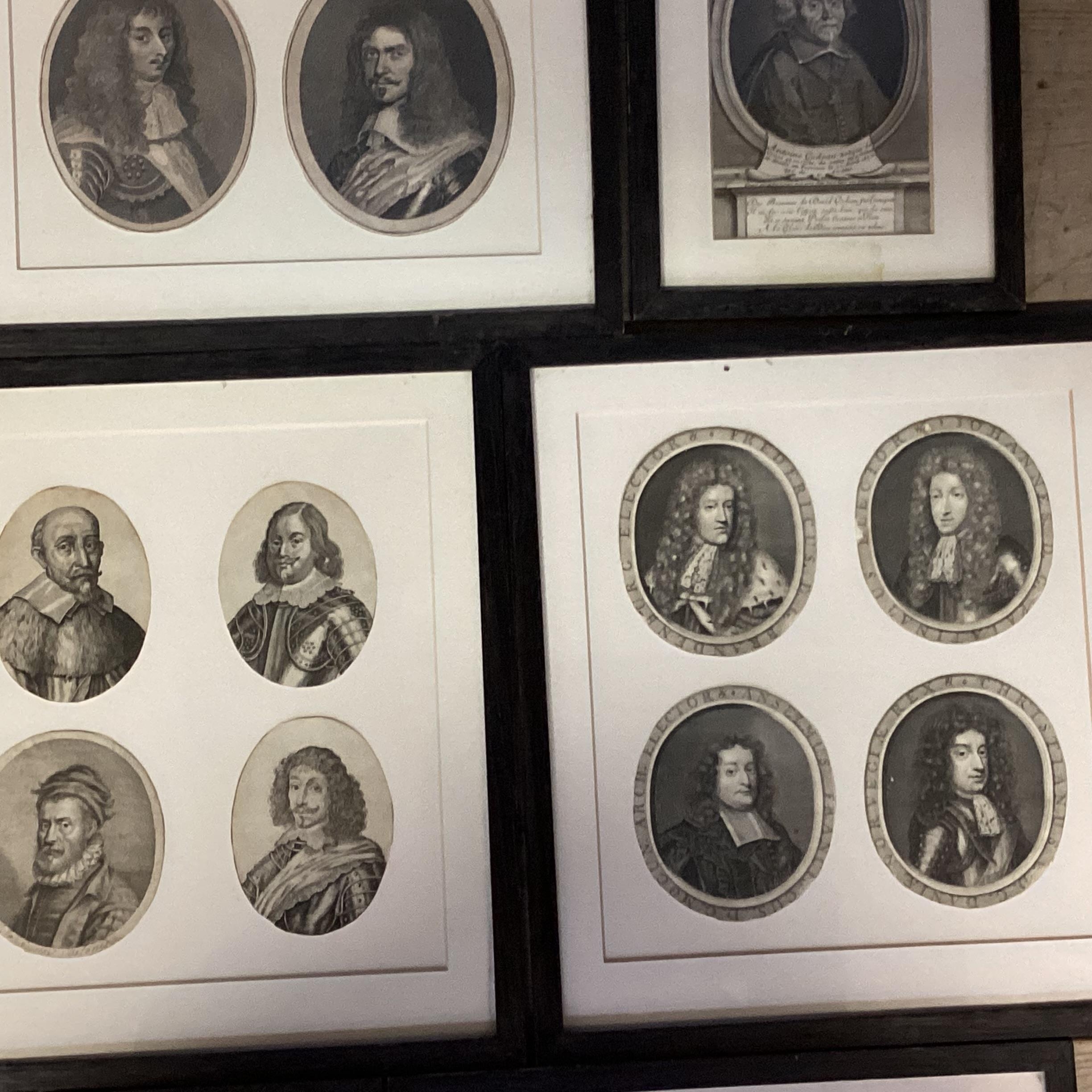 Quantity of framed C19th & C20th portrait prints and pencil sketches of historical figures from - Image 7 of 10