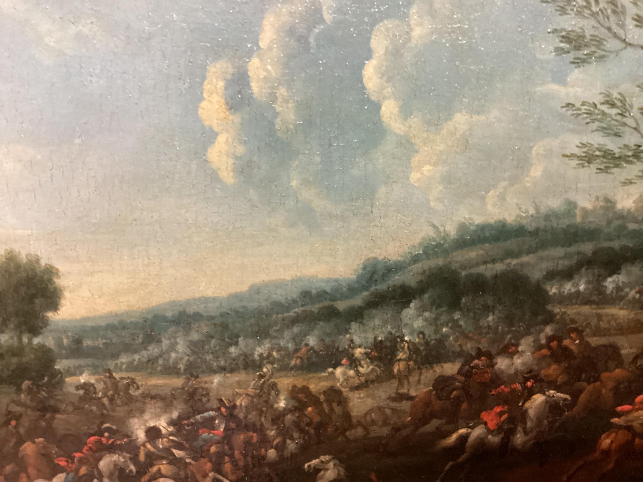 KAREL BREYDEL (1678-1733) , oil on board/panel, matched pair of Cavalry engagements, in matching - Image 8 of 21