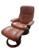 a brown leather chair