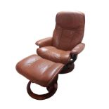 a brown leather chair