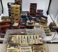 Collection of boxed tin plate toy cars to include Matchbox, Dinky, Vanguard and other makers