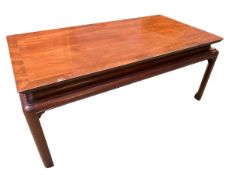 A C19th/C20th Oriental hardwood oblong low table, 126 x 65 x 52cm