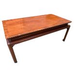 A C19th/C20th Oriental hardwood oblong low table, 126 x 65 x 52cm