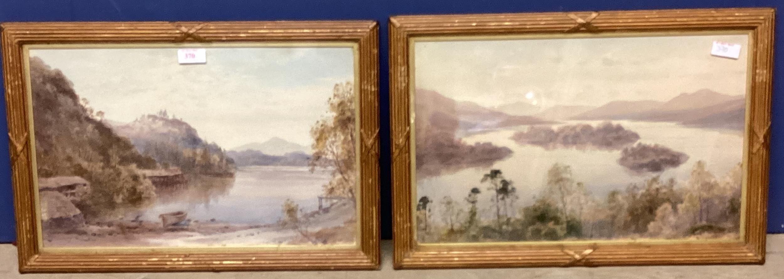 Pair of Scottish watercolours, in partial gilt frames, unsigned, 27 x 42cm