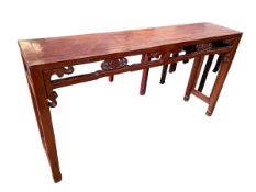 A C19th Style Chinese alter table, 167cm w x 37cm d x 91cm h