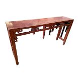 A C19th Style Chinese alter table, 167cm w x 37cm d x 91cm h