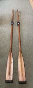 Pair of vintage oars 214 cm L