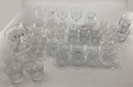 A collection of crystal glassware to include brandy balloons, tumblers etc