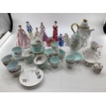 Collection of mixed ceramics to include Royal Doulton and Copeland ceramic ladies, Giselle Queen