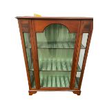 Edwardian mahogany string inlaid deploy cabinet, on bracket feet, 92cmW x 126cmH x 39cmD