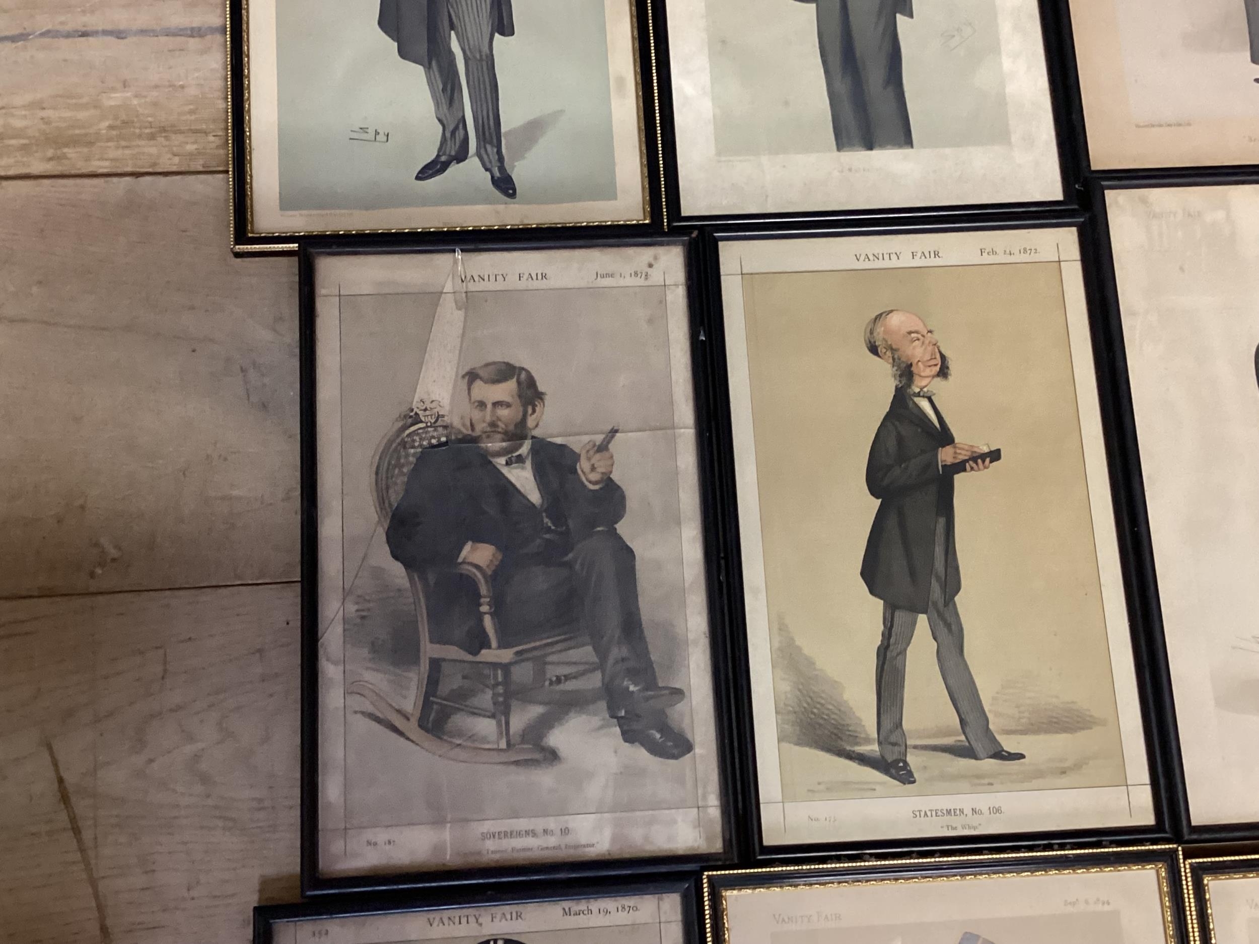 A collection of framed Vanity Fair Prints, various subjects, in partial gilt glazed frames, many - Image 4 of 10