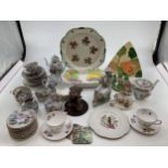 A collection of C20th ceramics to include a Noritake egg shell tea set, Nao figurine, and other