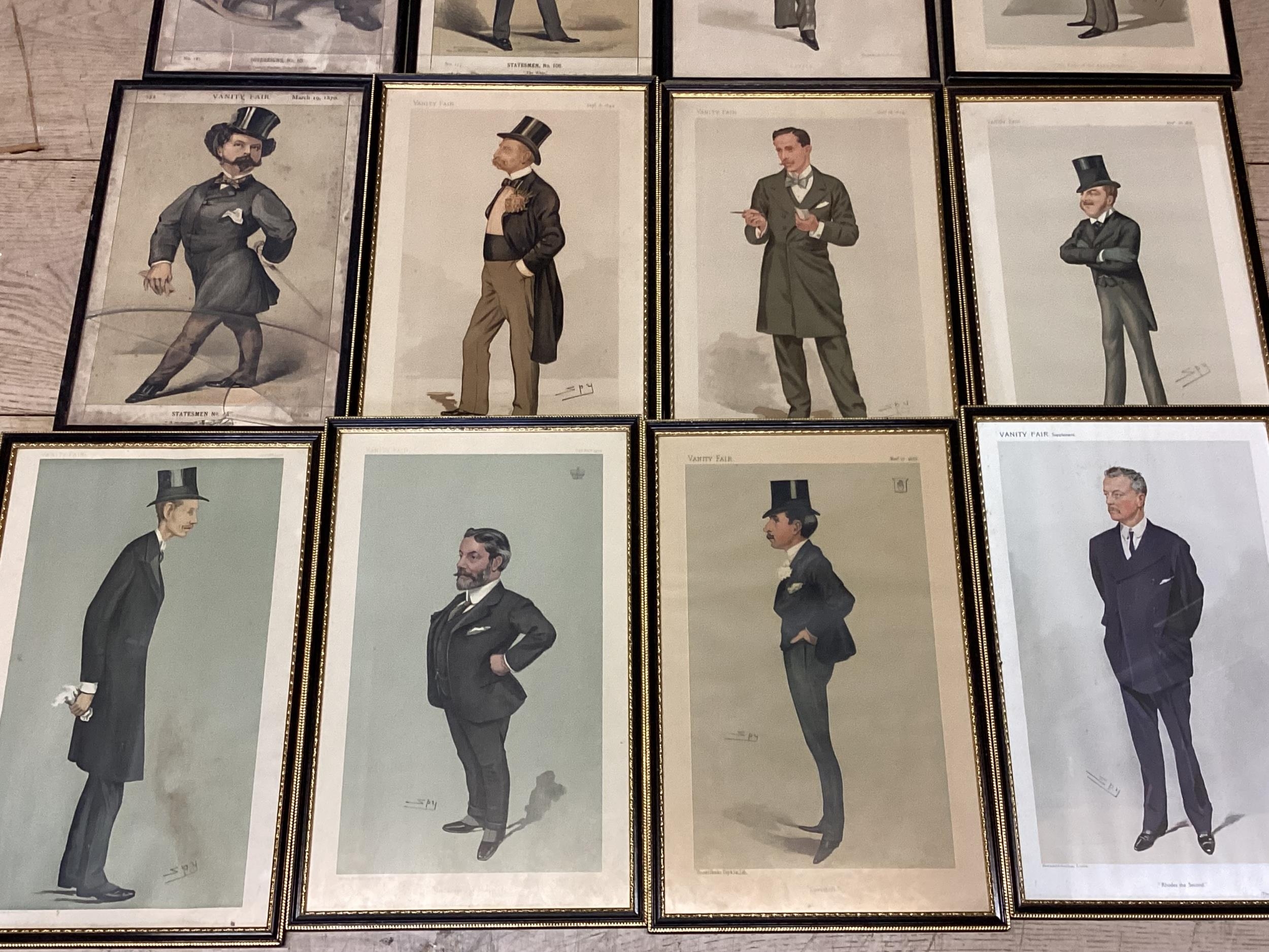 A collection of framed Vanity Fair Prints, various subjects, in partial gilt glazed frames, many - Image 2 of 10