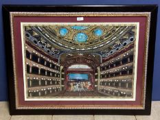 Middle Eastern school Embroidery silk on papyrus of an interior theatre scene Opera house in
