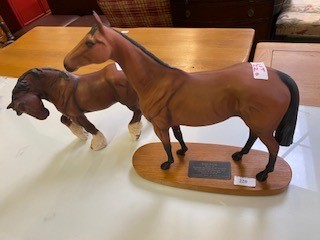 Two Beswick Horses, shire horse, and Red Rum, with plaque to base - Image 2 of 3