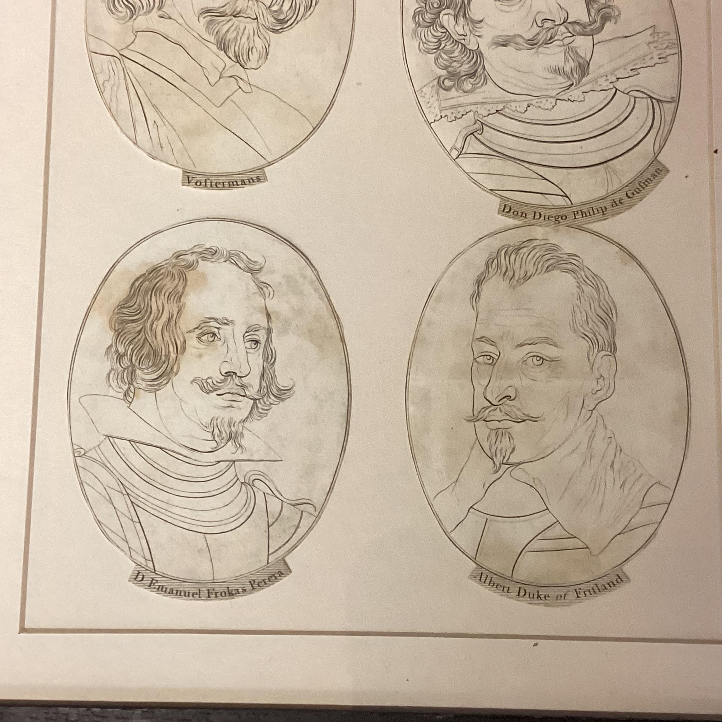 Quantity of framed C19th & C20th portrait prints and pencil sketches of historical figures from - Image 5 of 10