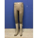 A vintage mannequin base, as found, legs only, ca 11 cm h