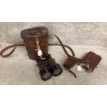 A WW1 Period British Officers Orilux torch IN ORIGINAL Sam Brown Leather carry case, 15cmH, together