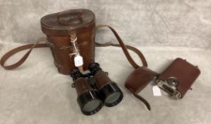 A WW1 Period British Officers Orilux torch IN ORIGINAL Sam Brown Leather carry case, 15cmH, together