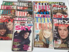 Quantity of magazines to include Sky magazines Including Vol 1 1987; Looks Magazine 1980s;