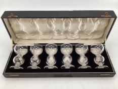 Thomas Goode & Co, a set of 6 circa 1930 Stevens & Williams clear drinking glasses, each wine goblet