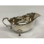 A Sterling Silver sauce boat, by Atkins Brothers, Birmingham, 1928, 100g