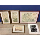 Collection of original artworks and prints to include Victorian watercolour beach scene of Cromer,