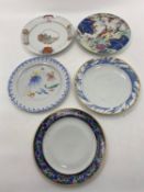 A quantity of hand painted and hand turned Chinese export porcelain old sample stock made by de