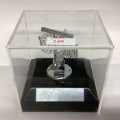 A presentation piece awarded to Air Chief Marshal, Ian Redder, modelled as a chrome radar on a