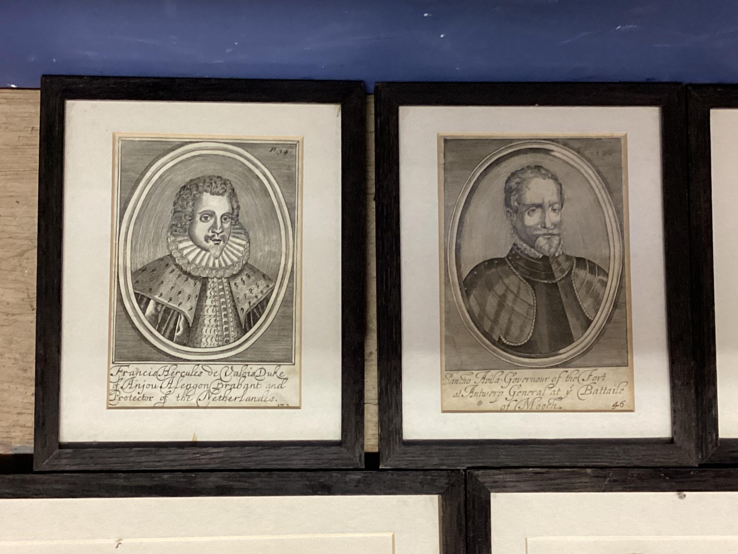 Quantity of framed C19th & C20th portrait prints and pencil sketches of historical figures from - Image 9 of 10