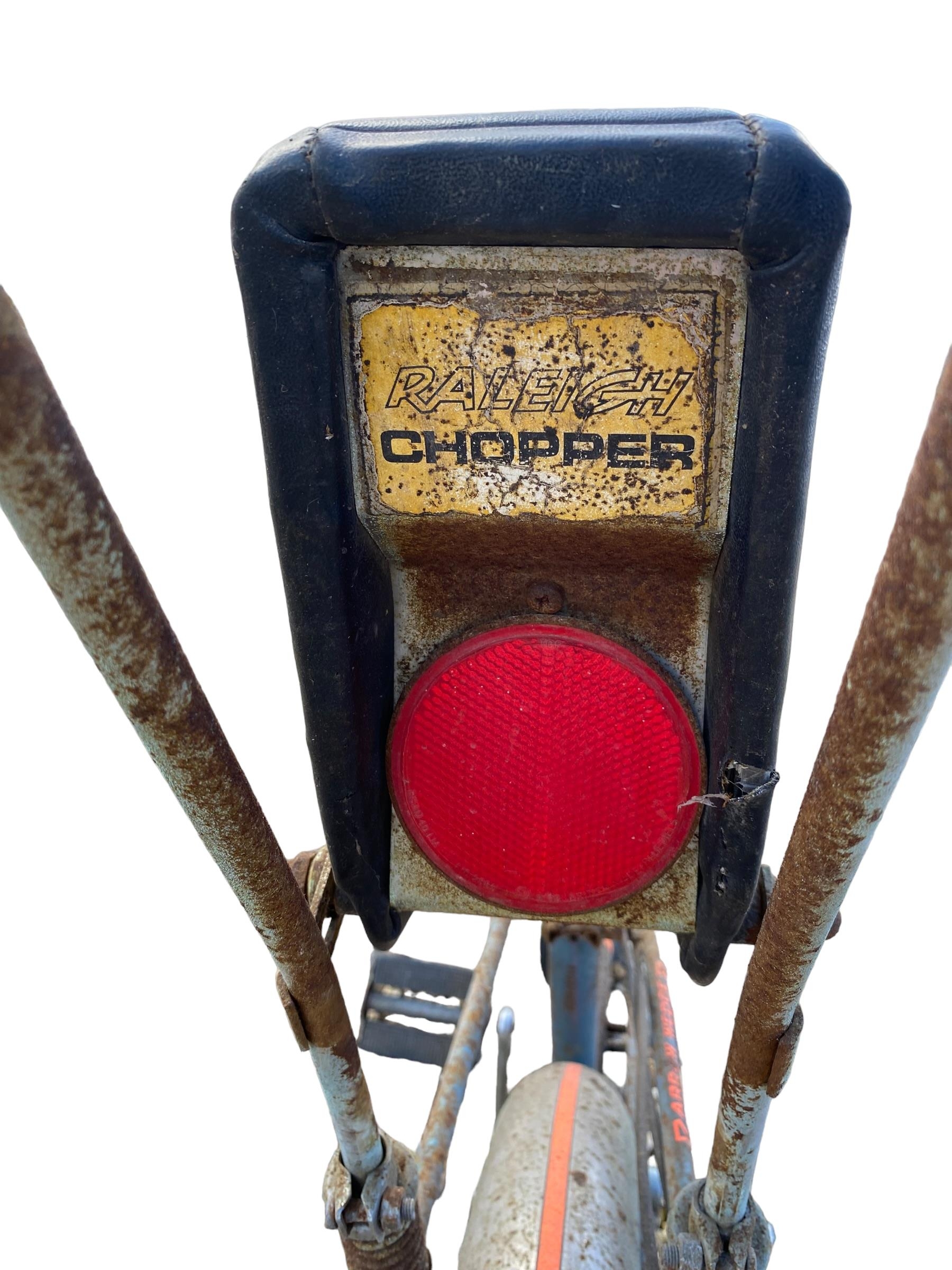 A vintage Raleigh Chopper bike, stamped Arrow Wedge, serial number slightly worn. Bike rusty and - Image 2 of 8