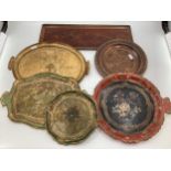 Collection of papier mache and lacquer work trays